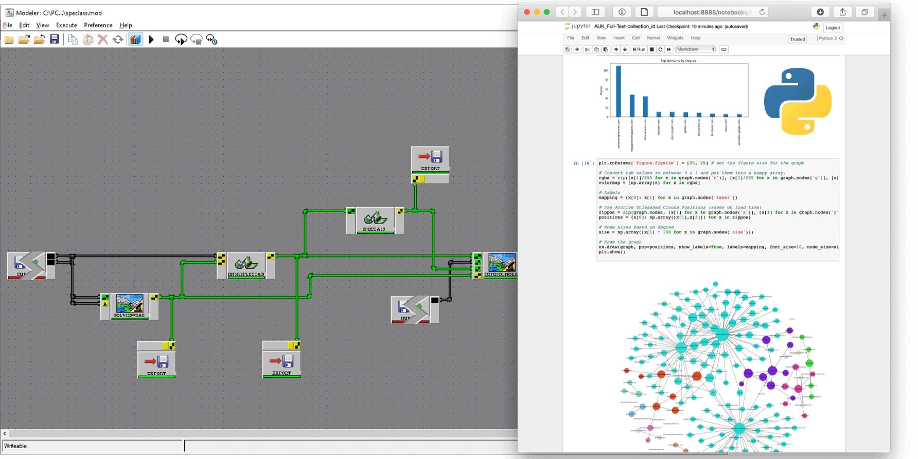 Modeler workflow and the Python API