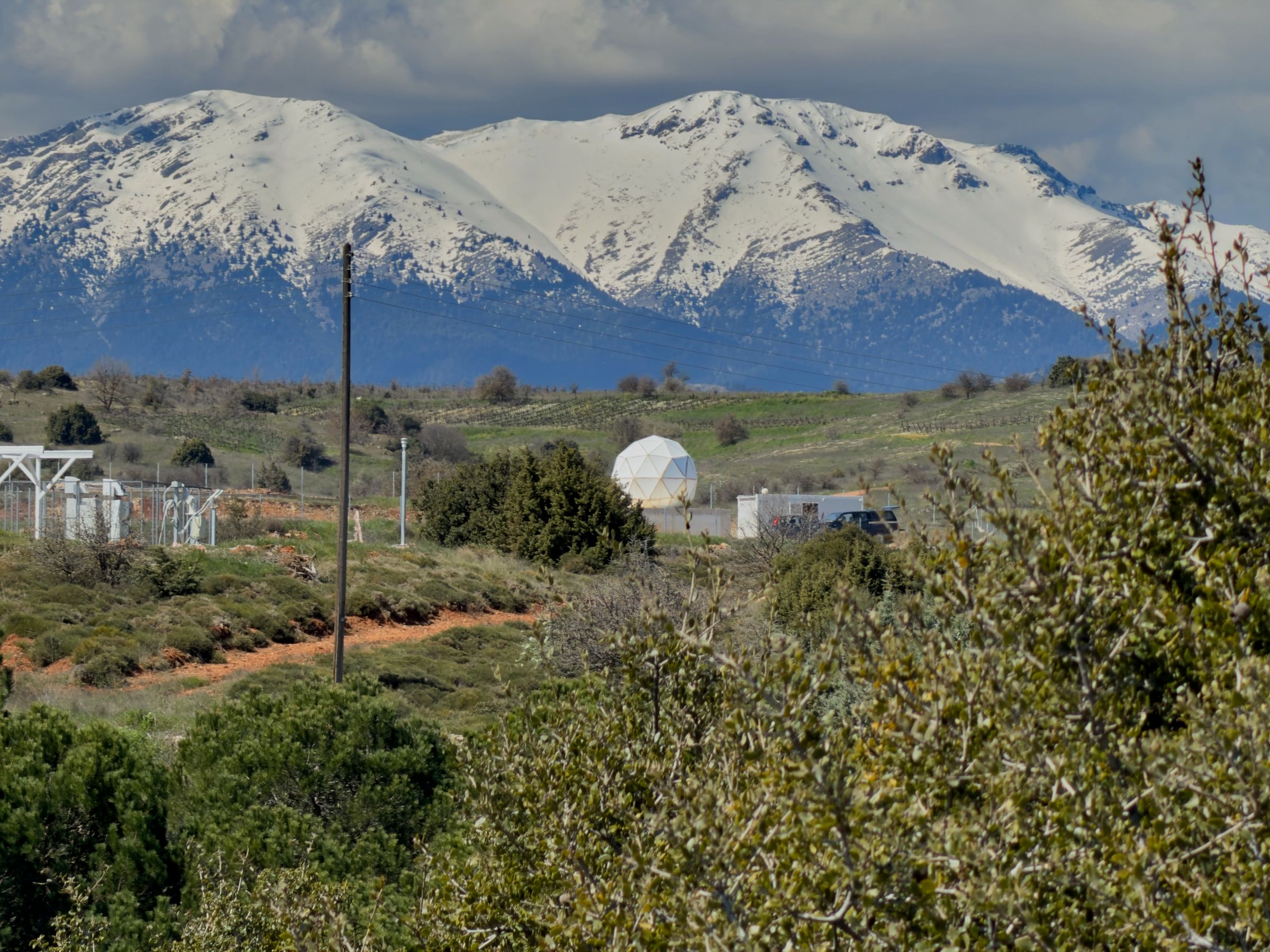NOA ground station radome at Kryoneri, Corinthia