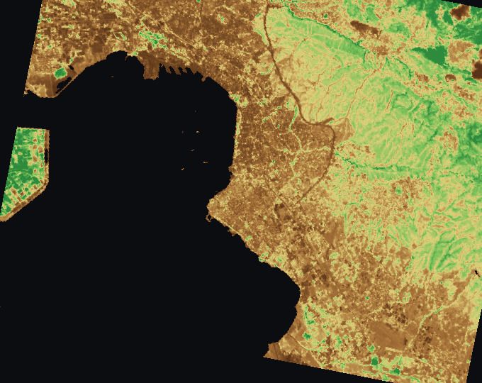 Thessaloniki and surrounding fields, index map: NDRE