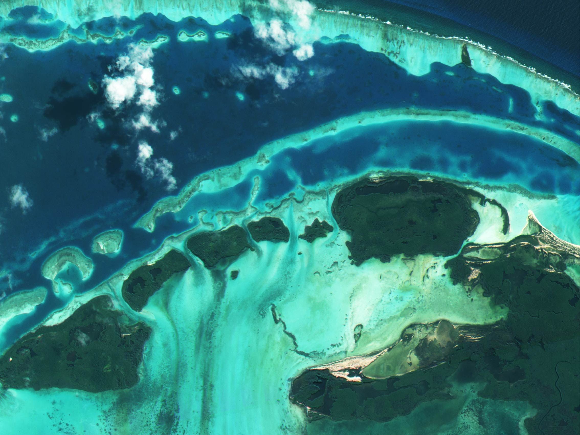 Coral reef and lagoon, 2.5 m