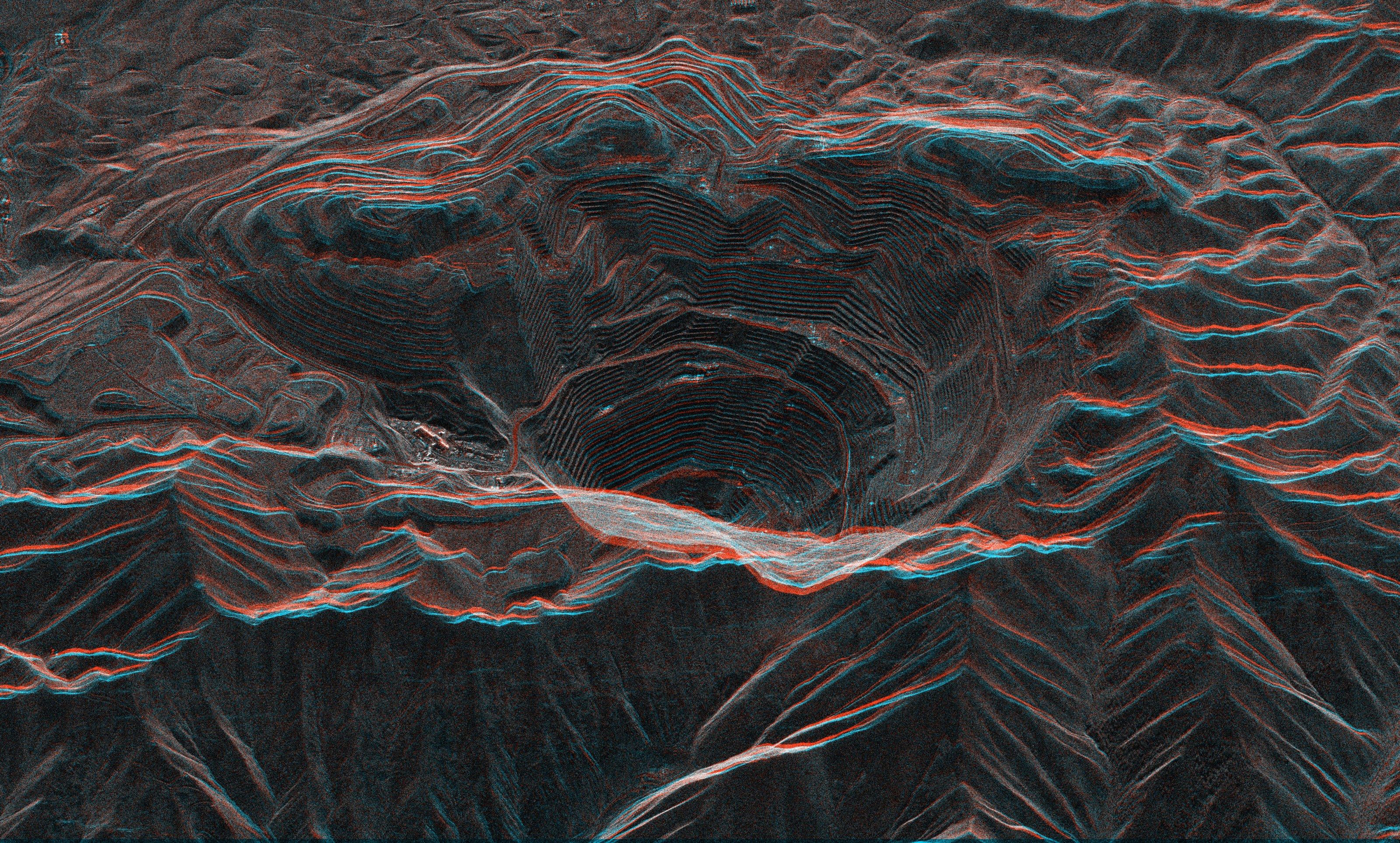 Open-pit mine, X-band colour composite