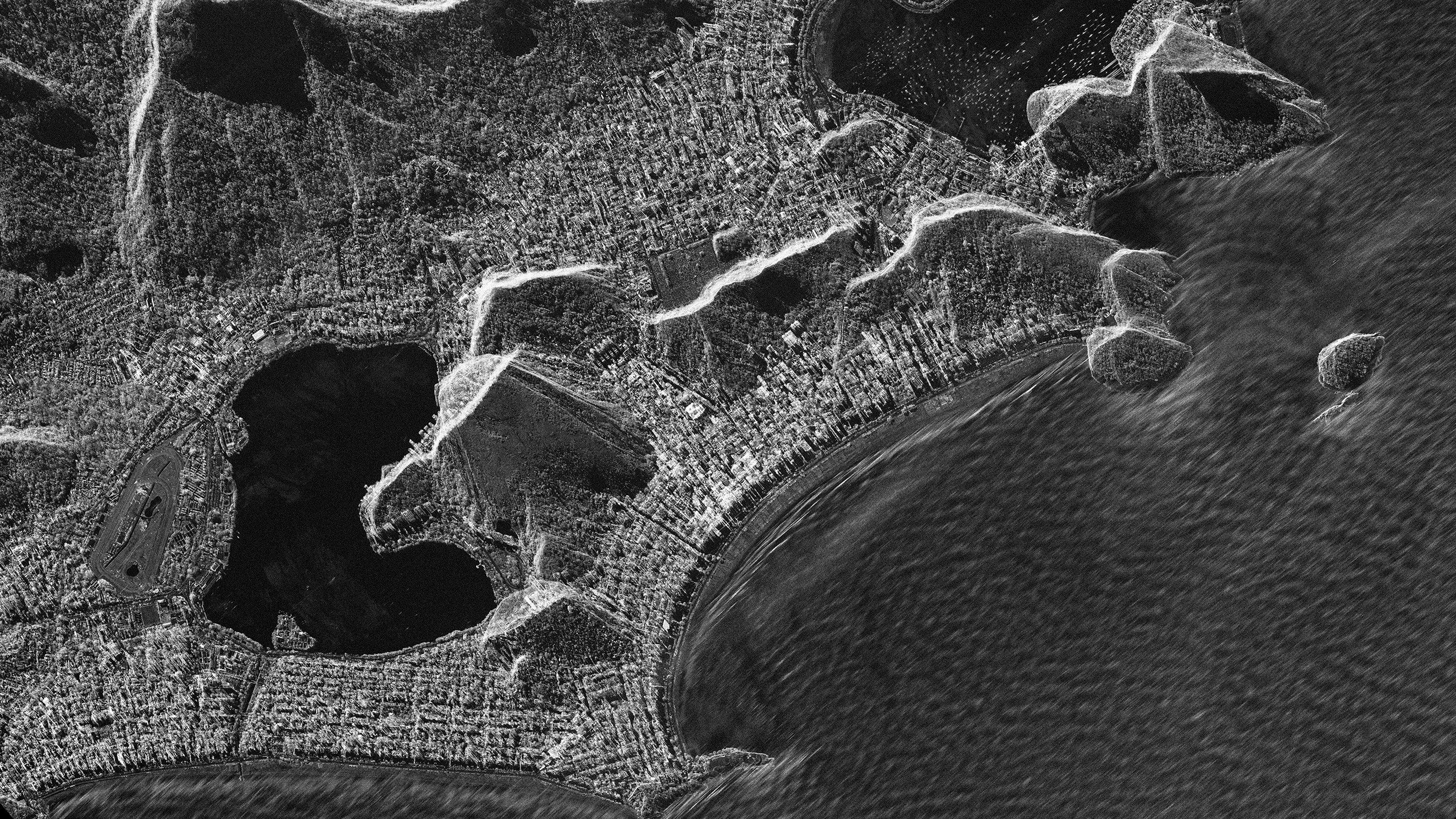 Coastal city, lagoon and hills, X-band