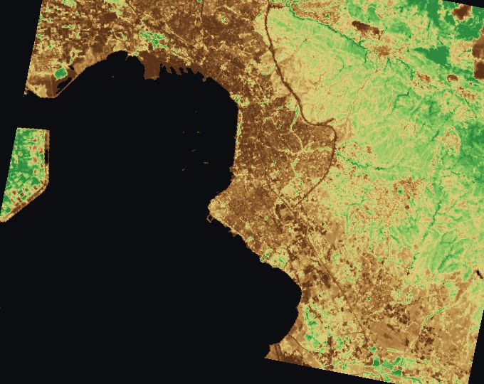 Thessaloniki and surrounding fields, index map: SAVI