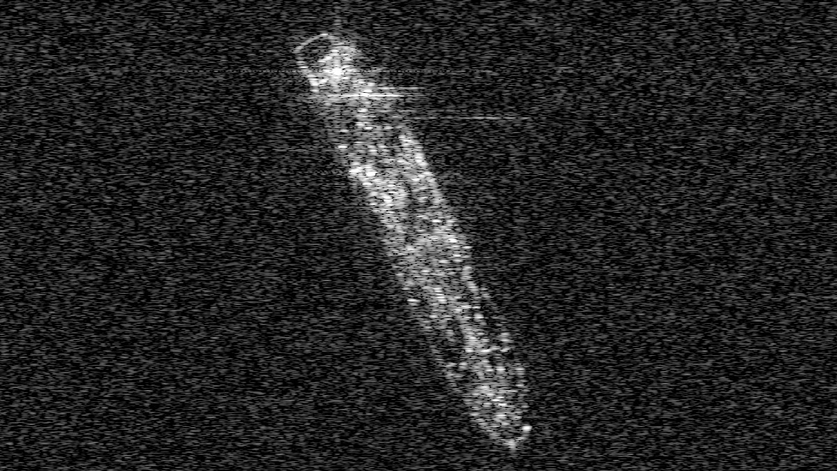Ship at anchor, X-band spotlight, 1 s