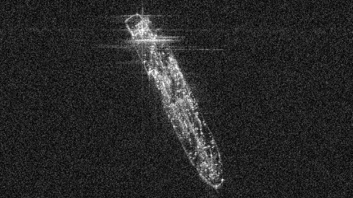 Ship at anchor, X-band spotlight, 4 s