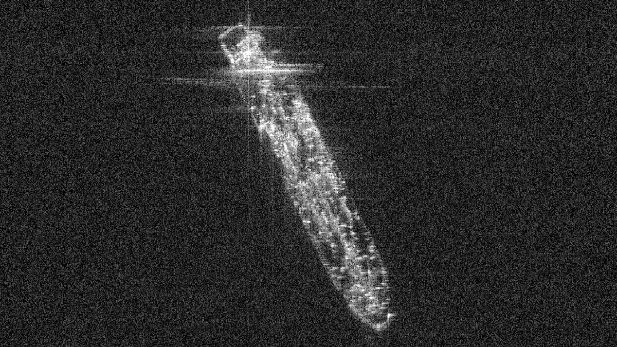 Ship at anchor, X-band spotlight, 6.9 s